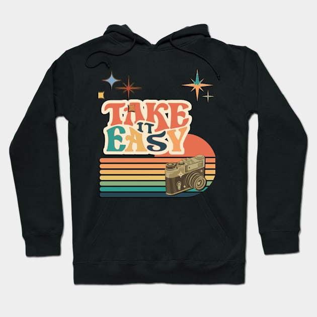 Retro groovy,  Take it easy. Hoodie by TeeText